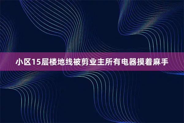 小区15层楼地线被剪业主所有电器摸着麻手